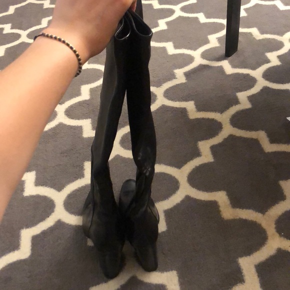 Stuart Weitzmann Tall Boots Black Leather Sz 9 - Picture 3 of 7